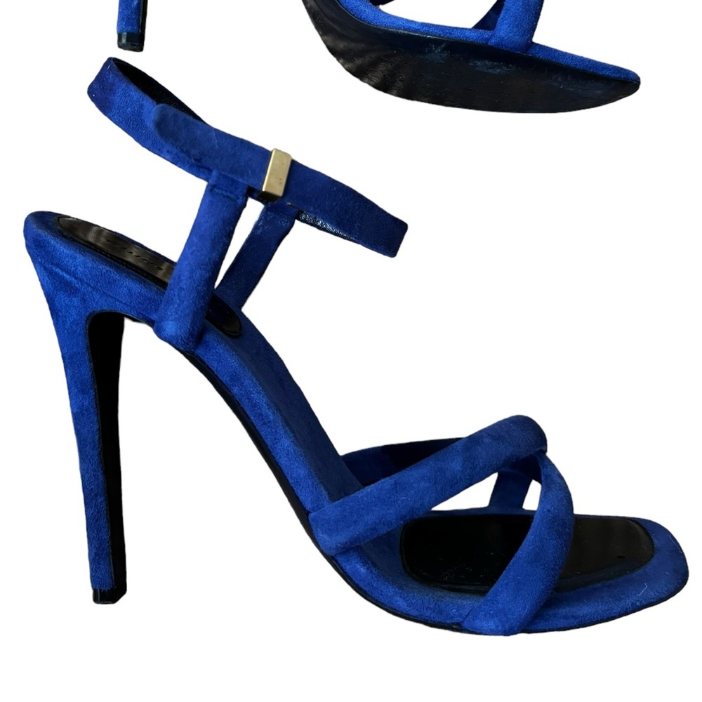 CELINE Blue suede ankle strap sandals Pheobe Philo era– Size 39